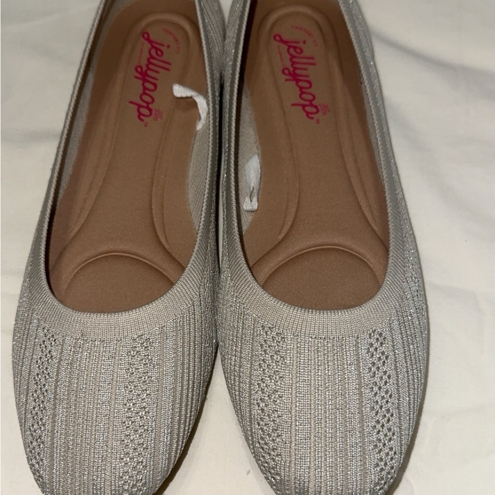 Jellypop Silver Flats Comfortable Loafers